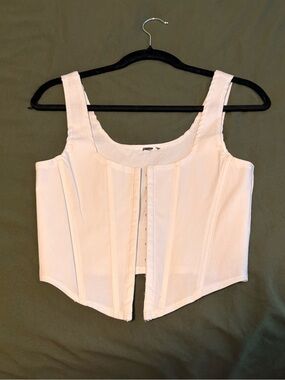 White corset style tank top
